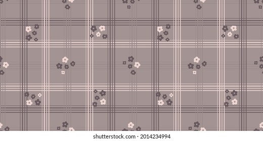 Wildflowers pattern in pink and chocolate design perfect for fabric design, wallpaper, textile, gift wrapping and many more
