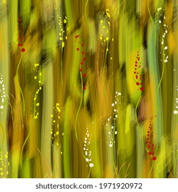 wildflowers seamless pattern. Abstract floral background. paint strokes, acrylic, gouache