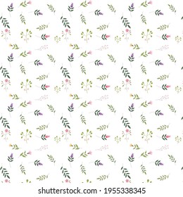 Wildflowers and twigs . Vector. Pattern . Mobile phone case. Summer clothing textiles .