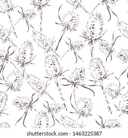 Wildflowers. Vector image. Hand drawn illustration. Seamless pattern.