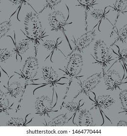 Wildflowers. Vector image. Hand drawn illustration. Seamless pattern.
