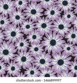 Wildflowers. Vector image. Hand drawn illustration. Seamless pattern.