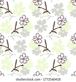 Flores silvestres.Ilustración vectorial en un fondo blanco y colorido.Patrón inexorable.