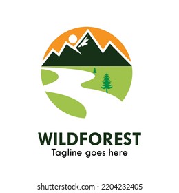 Wildforest design logo template illustration