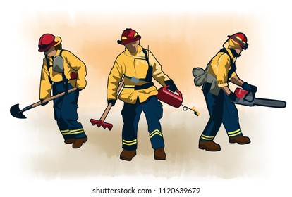 Wildland Wildfire Firefighters