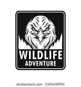 wildlife adventure emblem design with eagle head mascot