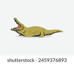 Wildlife Alligator vector. Crocodile Vector illustration. American angry Alligator. Alligator Infill Magnet Bottle Opener. For used Magnet bottle opener, Keychain and Souvenir accessories.