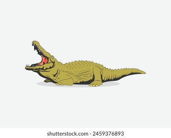 Wildlife Alligator vector. Crocodile Vector illustration. American angry Alligator. Alligator Infill Magnet Bottle Opener. For used Magnet bottle opener, Keychain and Souvenir accessories.