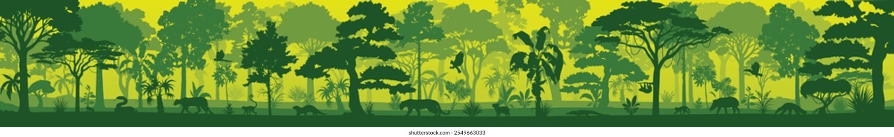 Wildlife in amazon rainforest landscape