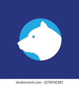 wildlife animal beast polar bear looking iceberg circle modern abstract logo design vector