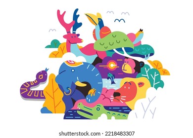 Wildlife Animal Kingdom Vector illustration