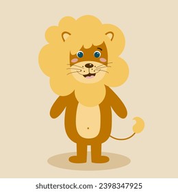 Animales salvajes. Ilustración vectorial de león. Impresión de vida de la jungla.