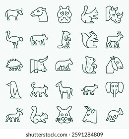 WILDLIFE AND ANIMALS ICON SET