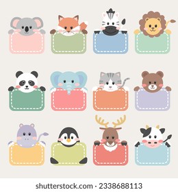 Wildlife animals illustration vector set.
