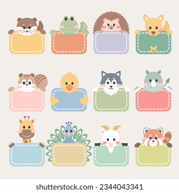 Wildlife animals illustration vector set.