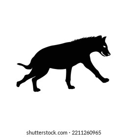 Wildlife animals mammal hyena icon | Black Vector illustration |
