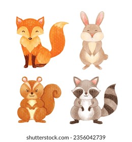 animales silvestres acuarela vector ilustración