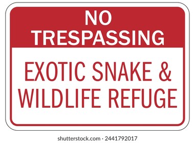 Wildlife area warning sign and labels