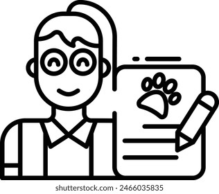 Wildlife Biologist outline icon vector illustration