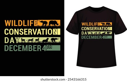 Wildlife Conservation Day design for t-shirt, bags, mugs, stickers, banner, poster, icon etc. Fully Editable Print Ready Template - Vector.
