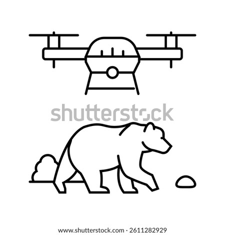 wildlife conservation drone line icon vector. wildlife conservation drone sign. isolated contour symbol black illustration