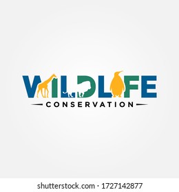 Wildlife Conservation Logo Vector Template Design. Vector Illustration.