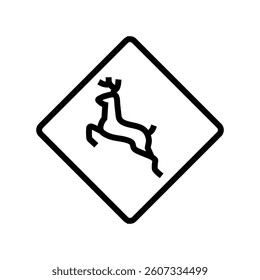 wildlife crossing car driving obstacles line icon vector. wildlife crossing car driving obstacles sign. isolated contour symbol black illustration