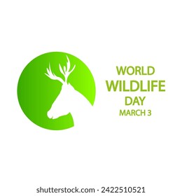 Wildlife day world Deer, vector art illustration.