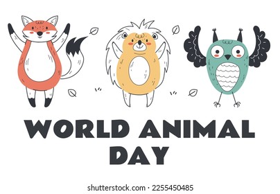 Wildlife day world life wild animal forest nature conservation concept. Vector design graphic illustration
