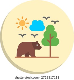 Wildlife Flat Circle Style Icon