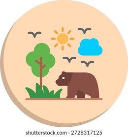 Wildlife Flat Circle Style Icon