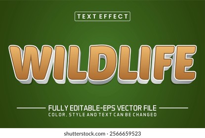 Wildlife font Text effect editable