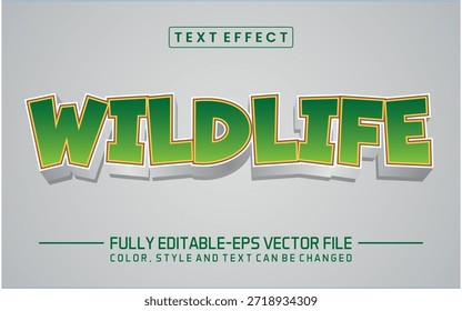 Wildlife font Text effect editable