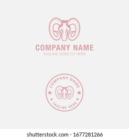 Plantilla de diseño del logotipo de vectores de cabra silvestre