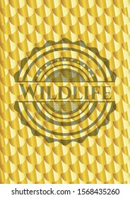 Wildlife gold emblem. Scales pattern. Vector Illustration. Detailed.