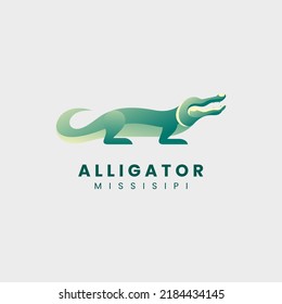 Wildlife green alligator vector logo for professional use