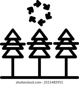 Wildlife Habitat Line-Vektorsymbol-Element