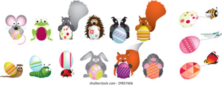 wildlife hold easter eggs