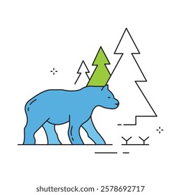 Wildlife Icon of Forest Bear Vector Icon design