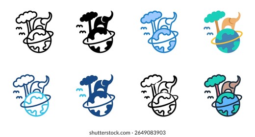 Wildlife icon set multiple style collection 
