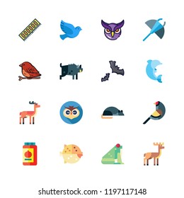 wildlife icon set. vector set about ram, pigeon, conserve and deer icons set.