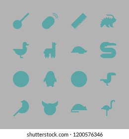 wildlife icon set. vector set about alpaca, flamingo, bird and mouse icons set.