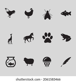 wildlife icon vector design. Animals logos collection. Animal logo set. Isolated on White background