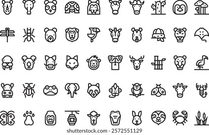 Wildlife icons High-Quality Vector Icons Collection with Editable Stroke. Ideal for Professional and Creative Projects.