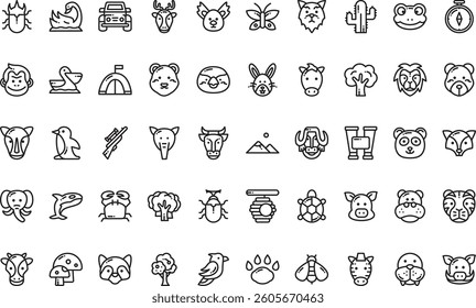 Wildlife icons High-Quality Vector Icons Collection with Editable Stroke. Ideal for Professional and Creative Projects