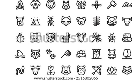 Wildlife icons High-Quality Vector Icons Collection with Editable Stroke. Ideal for Professional and Creative Projects.