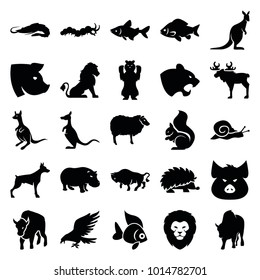 Wildlife Icons Set 25 Editable Filled Stock Vector (Royalty Free ...