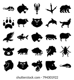 Wildlife Icons Set 25 Editable Filled Stock Vector (Royalty Free ...