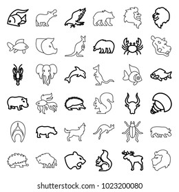 Wildlife Icons Set 36 Editable Outline Stock Vector (Royalty Free ...