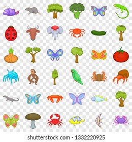 Wildlife icons set. Cartoon style of 36 wildlife vector icons for web for any design